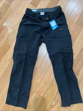 Columbia Black Outdoor Pants with Integrated Webbing Belt